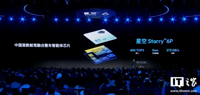 中国首款舱驾融合整车智能体芯片:地平线星空 Starry 6P 发布,5nm 工艺、650TOPS 算力