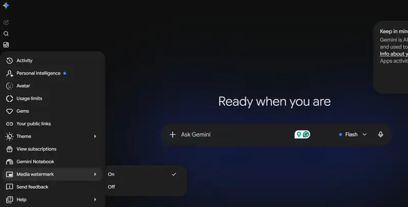 Gemini remove visible watermark