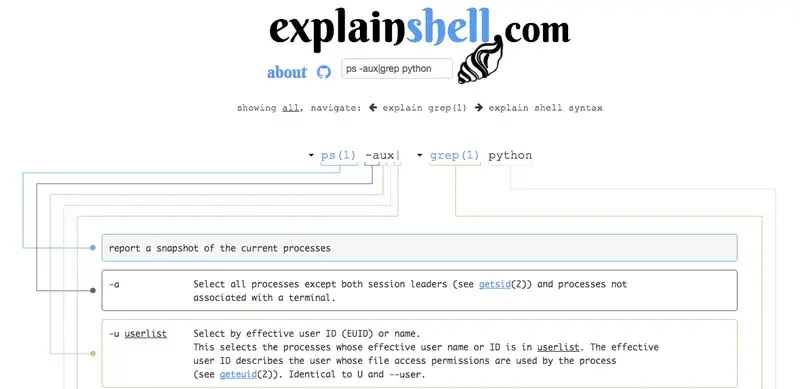explainshell